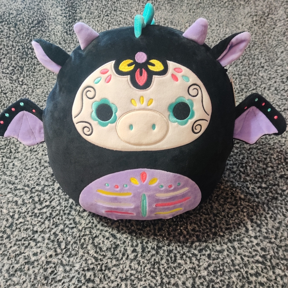 Pylo Dragon Squishmallow 12" Sugar Skull Day Of The Dead NWT Plush Flowers New